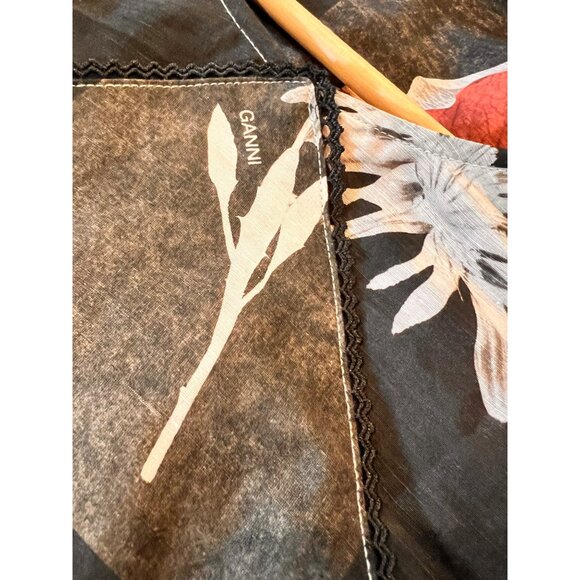 NEW GANNI  Women Maxi Silk Dress Flowers Black SIZE 36/ S - Picture 13 of 13